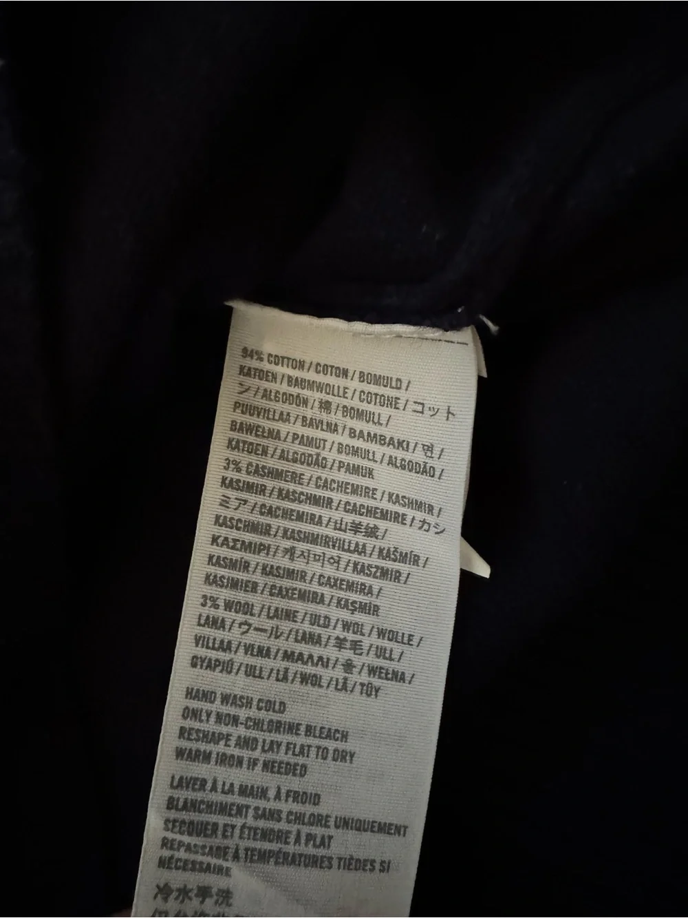 Abercrombie & Fitch Navy V-Neck Sweater with Green Logo
